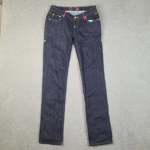 Googi Jeans Womens Size 3/4 Blue (29x32.5) Embroidered Detailed Denim - Picture 2 of 16